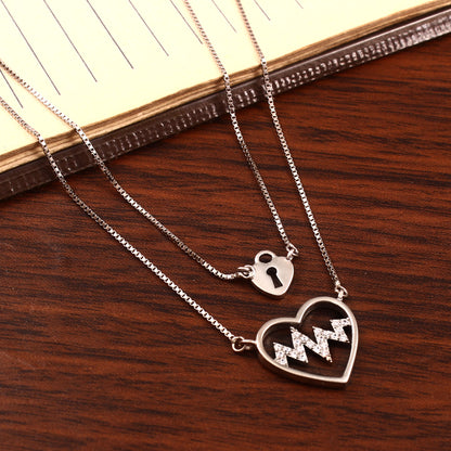 Heart and Lock Pendant 925 Sterling Silver