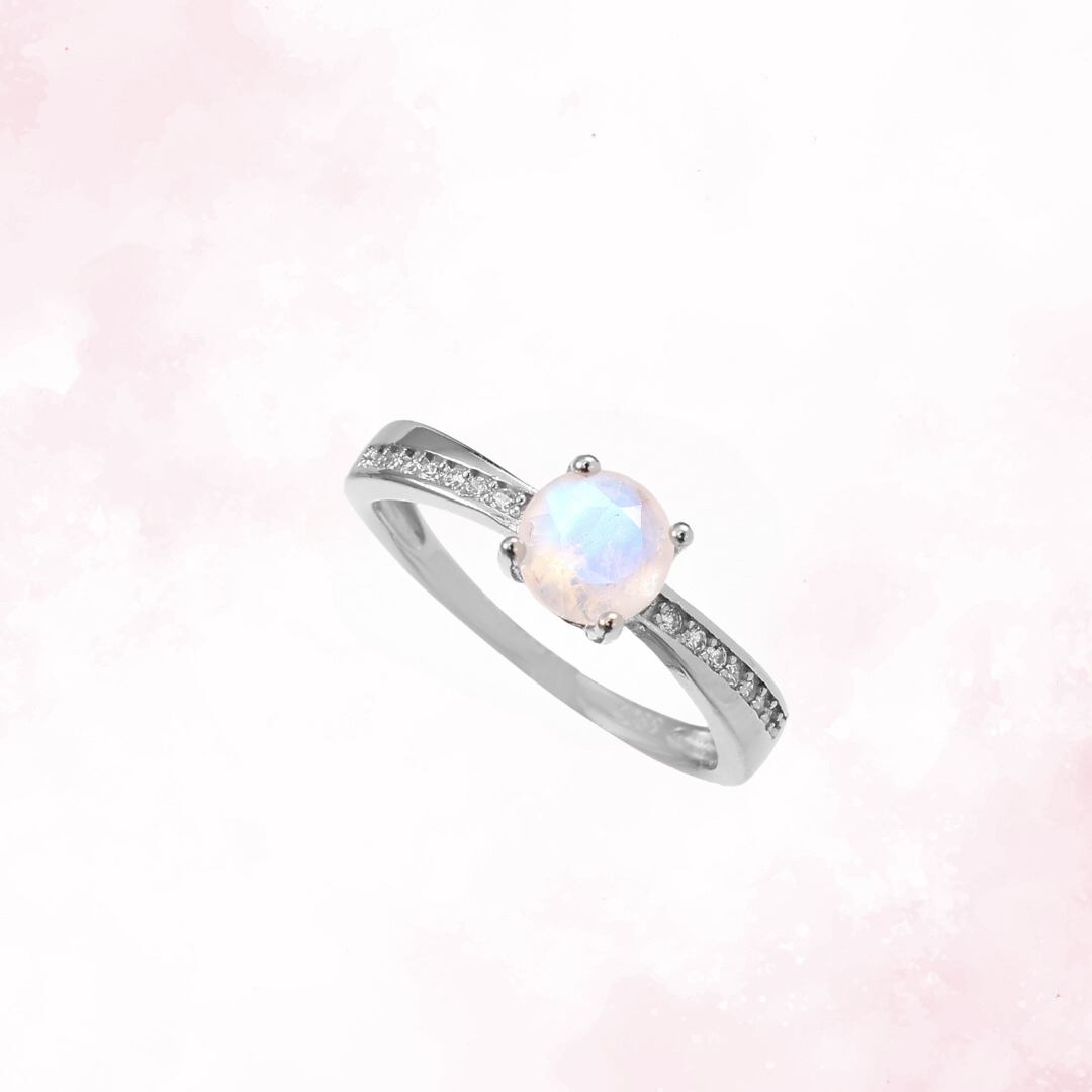 Solitaire Ring with a Pearl 925 Sterling Silver